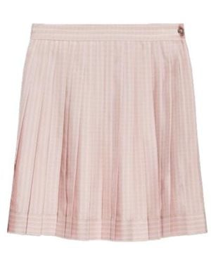 Versace Silk Pleated Mini Skirt - Pink