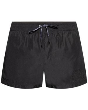 Dolce & Gabbana Elastic Waist Swim Boxer Shorts - Black