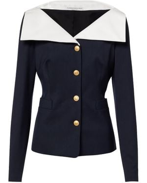 Alessandra Rich Wool-Blend Jacket - Blue