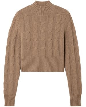 LeKasha Short Cable Knit Sweater - Natural