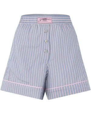 Ganni Striped Shorts - Blue