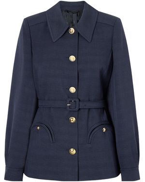 Blazé Milano Genesis Paint Waist-Cinching Jacket - Blue