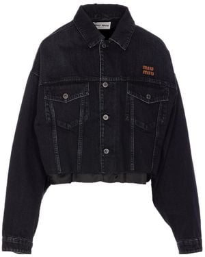 Miu Miu Button-Up Denim Jacket - Blue