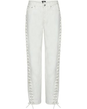 ROTATE BIRGER CHRISTENSEN Logo Patch Laced Jeans - White