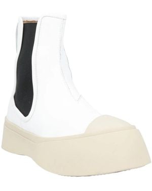 Marni Leather Chelsea Boots - White