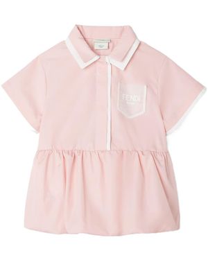 Fendi Contrasting-Trim Dress - Pink