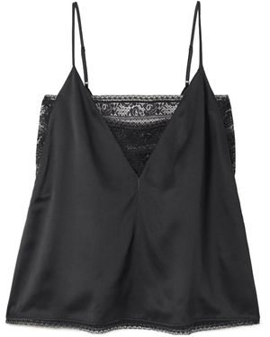 Eres Pensée Lace-Trim Silk Camisole - Black