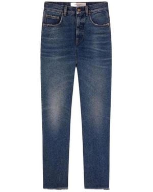 Golden Goose Logo Patch Flared Jeans - Blue