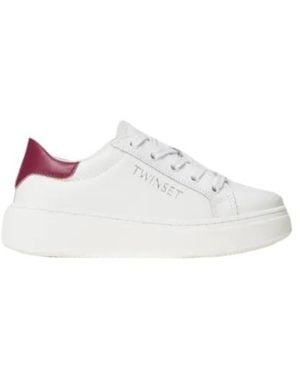 Twinset Logo-Plaque Sneakers - White