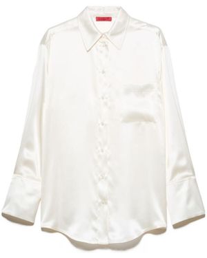 MAX&Co. Silk-Satin Shirt - White