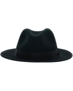 Borsalino Grosgrain-Band Fedora Hat - Black