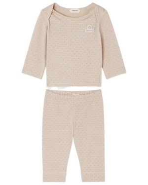 Versace Baby Jacquard Cotton-Piqué Pajama Set - Natural