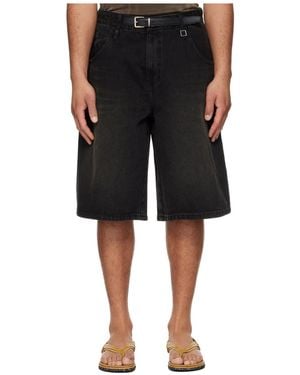 WOOYOUNGMI Drawstring Denim Shorts - Black