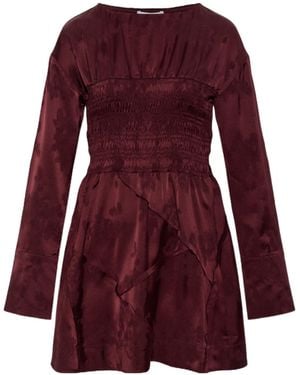 Ganni Jacquard Patchwork Mini Dress - Purple