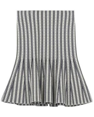 McQueen Striped Knit Mini Skirt - Gray