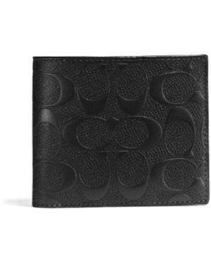 COACH Logo Folding Wallet - Black