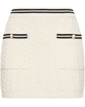 Alessandra Rich Knitted Mini Skirt - Natural