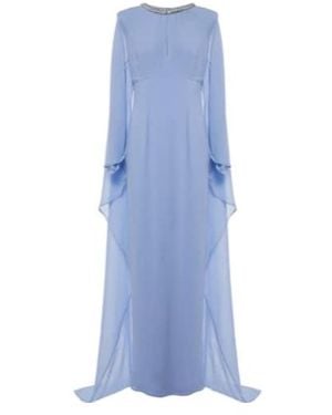 Roland Mouret Embellished Silk Chiffon Gown - Blue