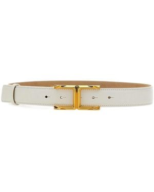 Elisabetta Franchi Logo Belt - White