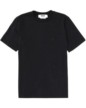 MSGM Logo Embroidered T-Shirt - Black