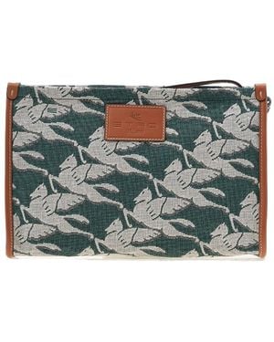 Etro Pattern Clutch - Green
