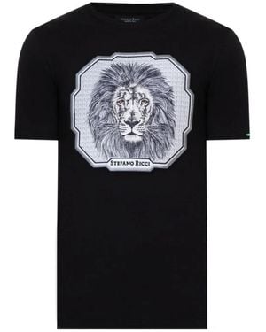 Stefano Ricci T-Shirt With Round Neck And Short Sleeves - Black