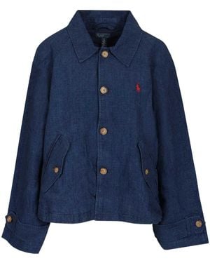 Polo Ralph Lauren Long-Sleeved Collared Jacket - Blue