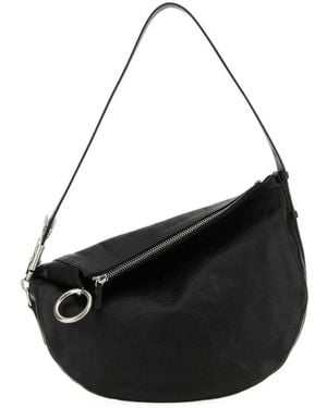 Burberry Ring Detailed Zipped Shoulder Bag - Black