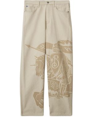 Burberry Ekd Printed Straight-Leg Jeans - Natural
