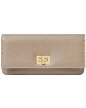Fendi Way Continental Dove And Light Leather Wallet - White