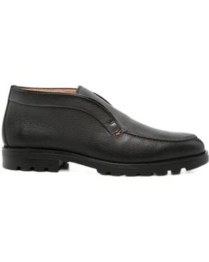 Santoni Round-Toe Loafers - Black