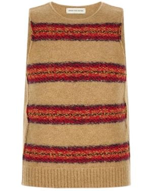 Dries Van Noten Striped Sleeveless Round-Neck Knit Vest - Red