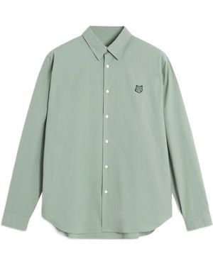 Maison Kitsuné Maison Kitsuné Fox Head Patch Relaxed Shirt - Green