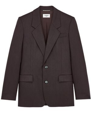 Saint Laurent Single-Breasted Jacket - Brown