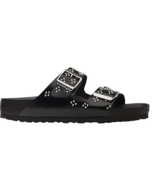 Birkenstock Arizona Rivet Flat Sandals - Black