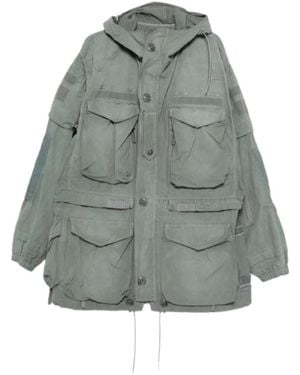Maison Margiela Striped Pocket Coat - Grey