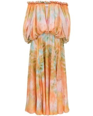 Zimmermann Luna Twist Billow Gown - Orange
