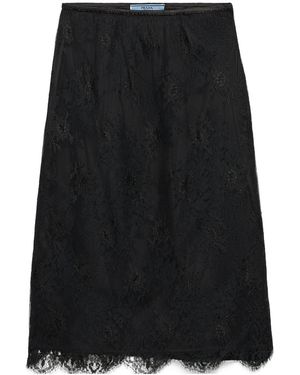 Prada Lace Pencil Skirt - Black