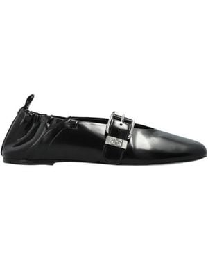 Ganni Buckled Flat Shoes - Black