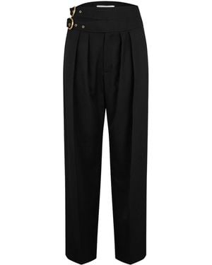 Chloé High-Waisted Straight Cropped Pants - Black