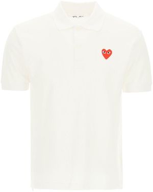 Comme des Garçons Lapel Short-Sleeved Polo Shirt - White