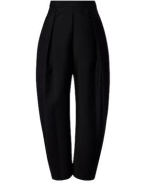Rohe Wool And Mohair Barrel Trousers - Black
