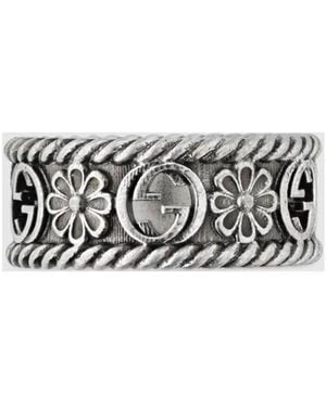 Gucci Gg Motif Cut-Out Ring - White