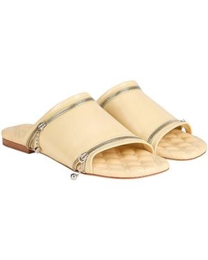 Burberry Ssimple Leather Slippers - Natural