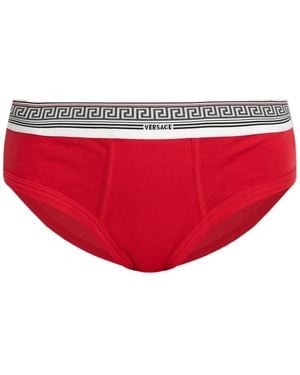 Versace Logo Waist Briefs - Red