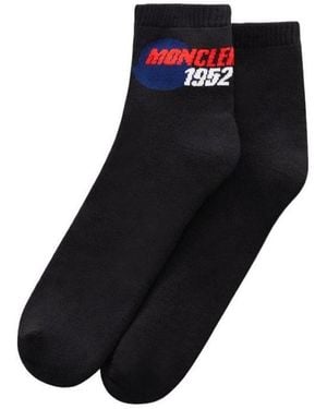 Moncler Pattern Cotton Socks - Black