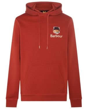Maison Kitsuné Barbour X Maison Kitsun É Fox Hooded Hoodie - Red