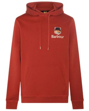Maison Kitsuné Barbour X Maison Kitsun É Fox Hooded Hoodie - Red