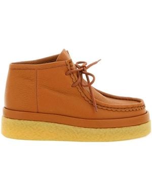 Chloé Lace Up Ankle Boots - Brown