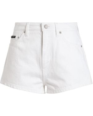 Dolce & Gabbana Logo Patch Denim Shorts - White